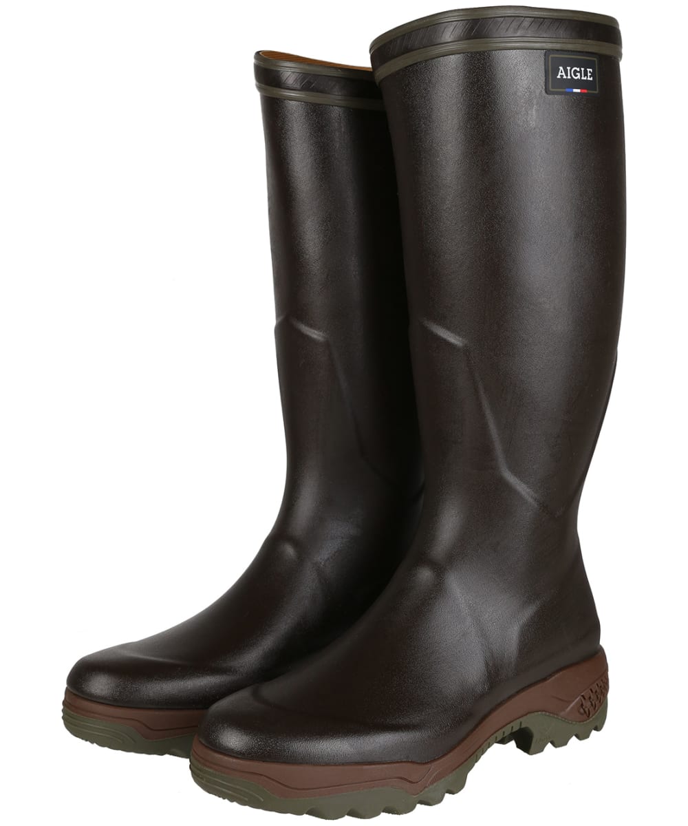 View Aigle Parcours 2 Cambrelle Lined Tall Wellington Boots Brown UK 8 information
