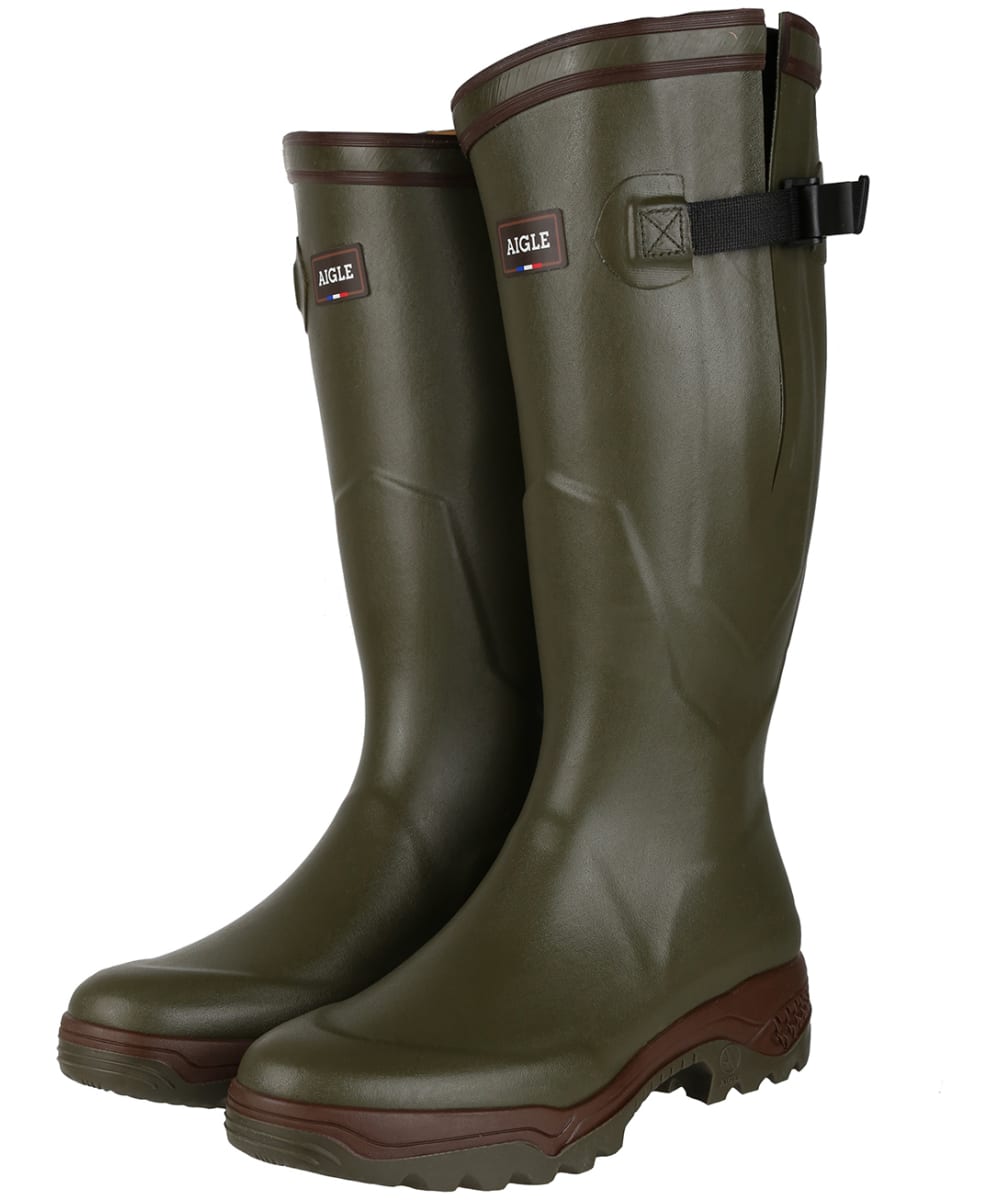 View Aigle Parcours 2 Vario Adjustable Fit Tall Wellington Boots Khaki UK 13 information