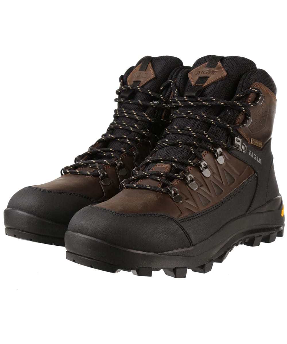 View Mens Aigle Letrak GTX Waterproof Split Leather Walking Boots Dark Brown UK 115 information