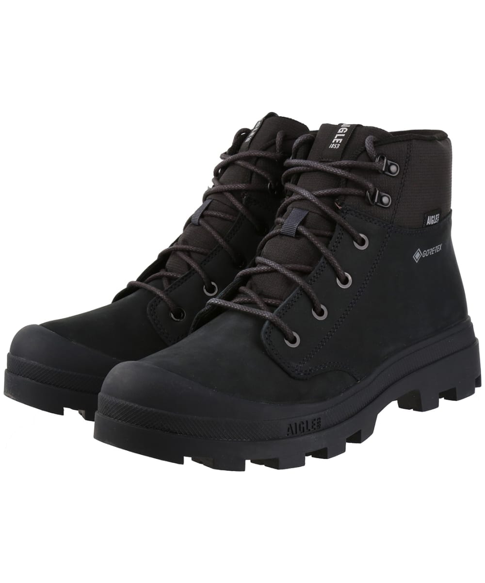 View Mens Aigle Tenere Leather GoreTex Walking Boots Black UK 95 information