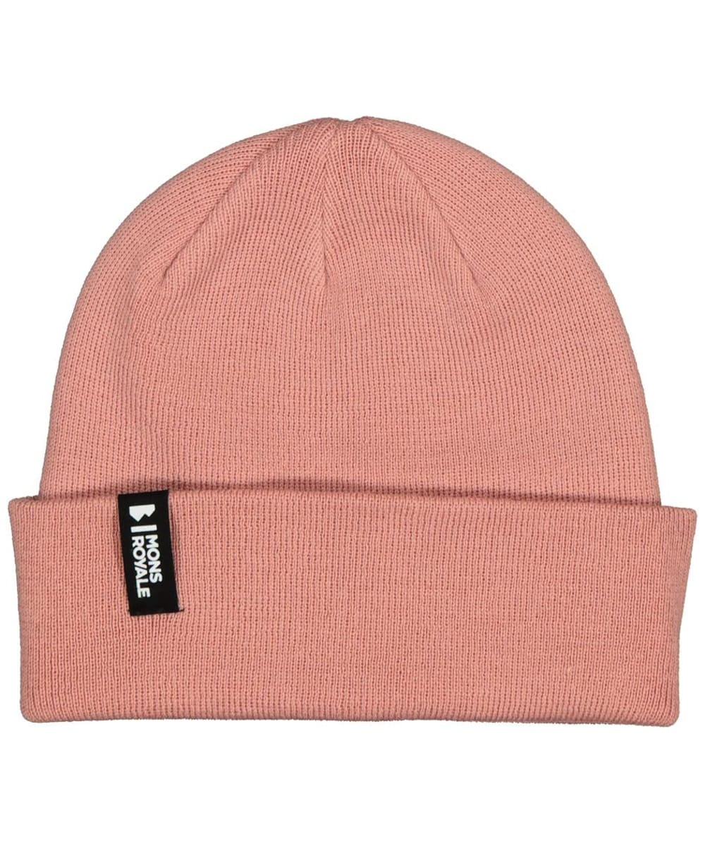 View Mons Royale McCloud Merino Wool Blend Beanie Dusty Pink One size information