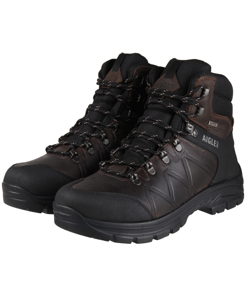 View Mens Aigle Klippe Leather Walking Boots Dark Brown UK 115 information