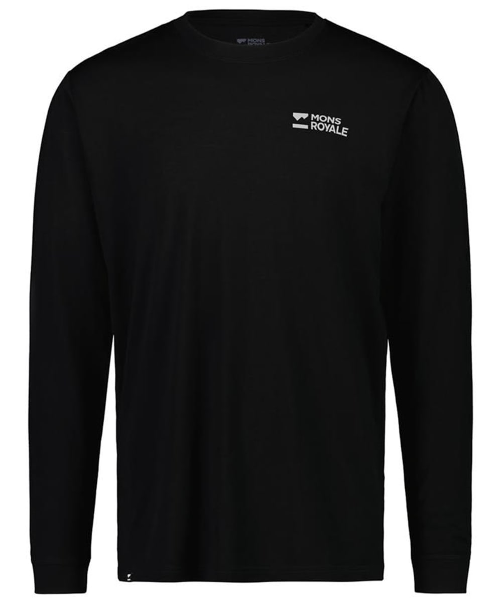 View Mens Mons Royale Icon Merino Wool Blend Long Sleeve Shirt Black XL information