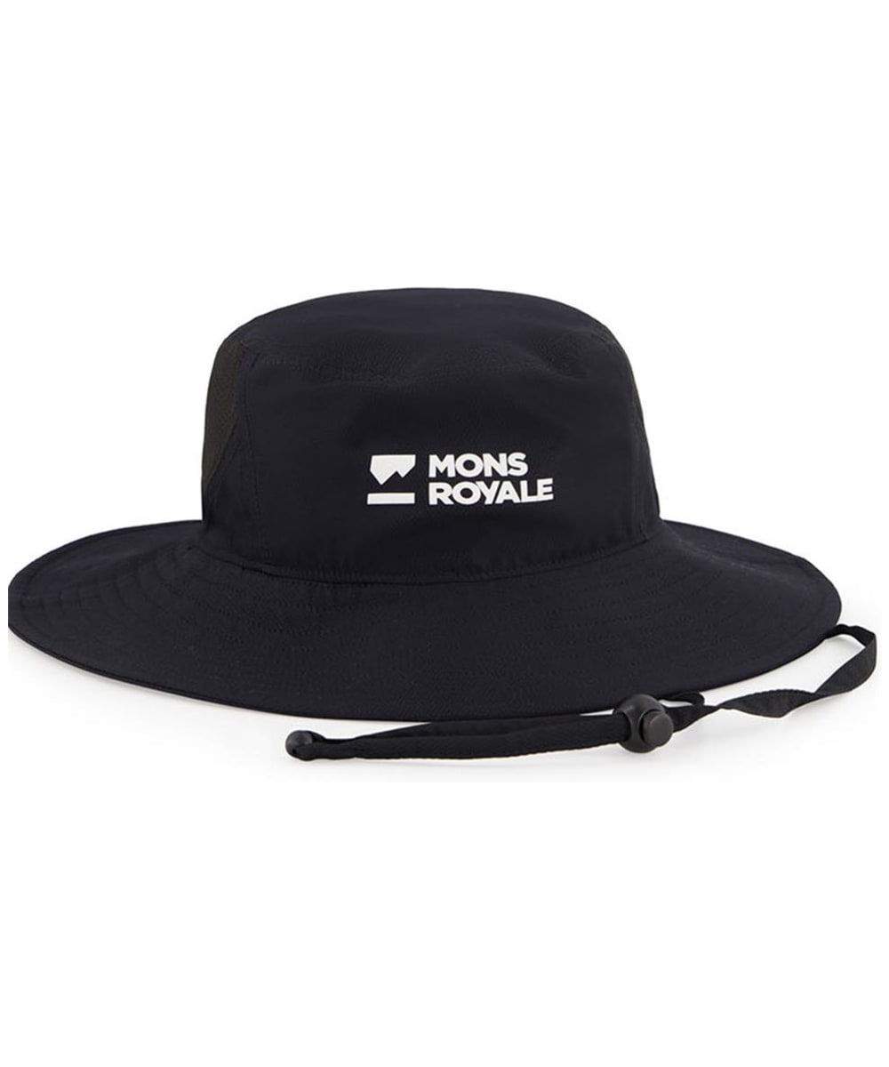 View Mons Royale Velocity Wide Brim Boonie Hat With Chin Strap Black SM information