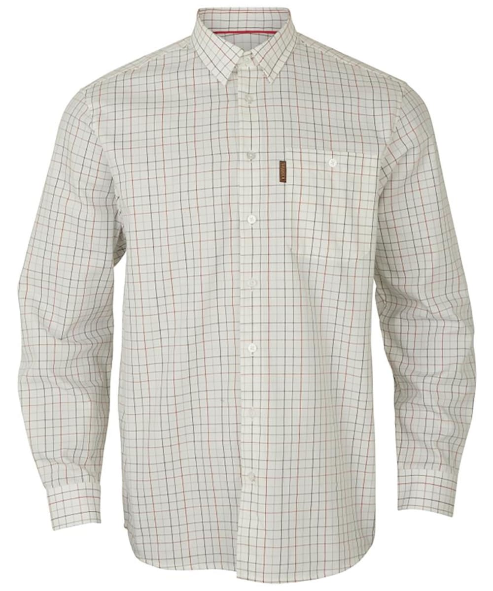 View Mens Härkila Allerston Classic Fit Cotton Shirt Bloodstone Red White UK 165 information