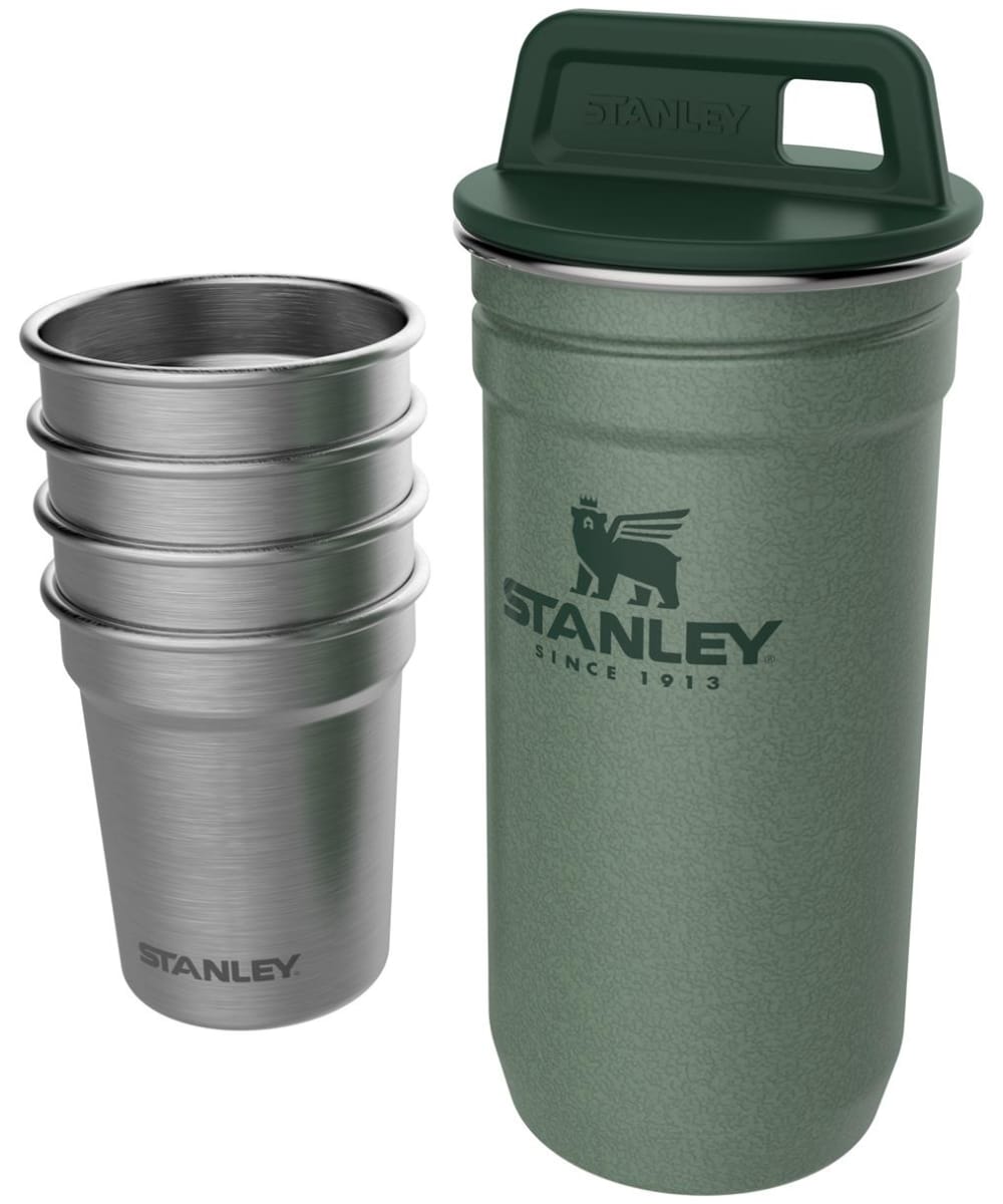 View Stanley Nesting Stainless Steel Shot Glass Set of 4 with Carrier Hammertone Green One size information