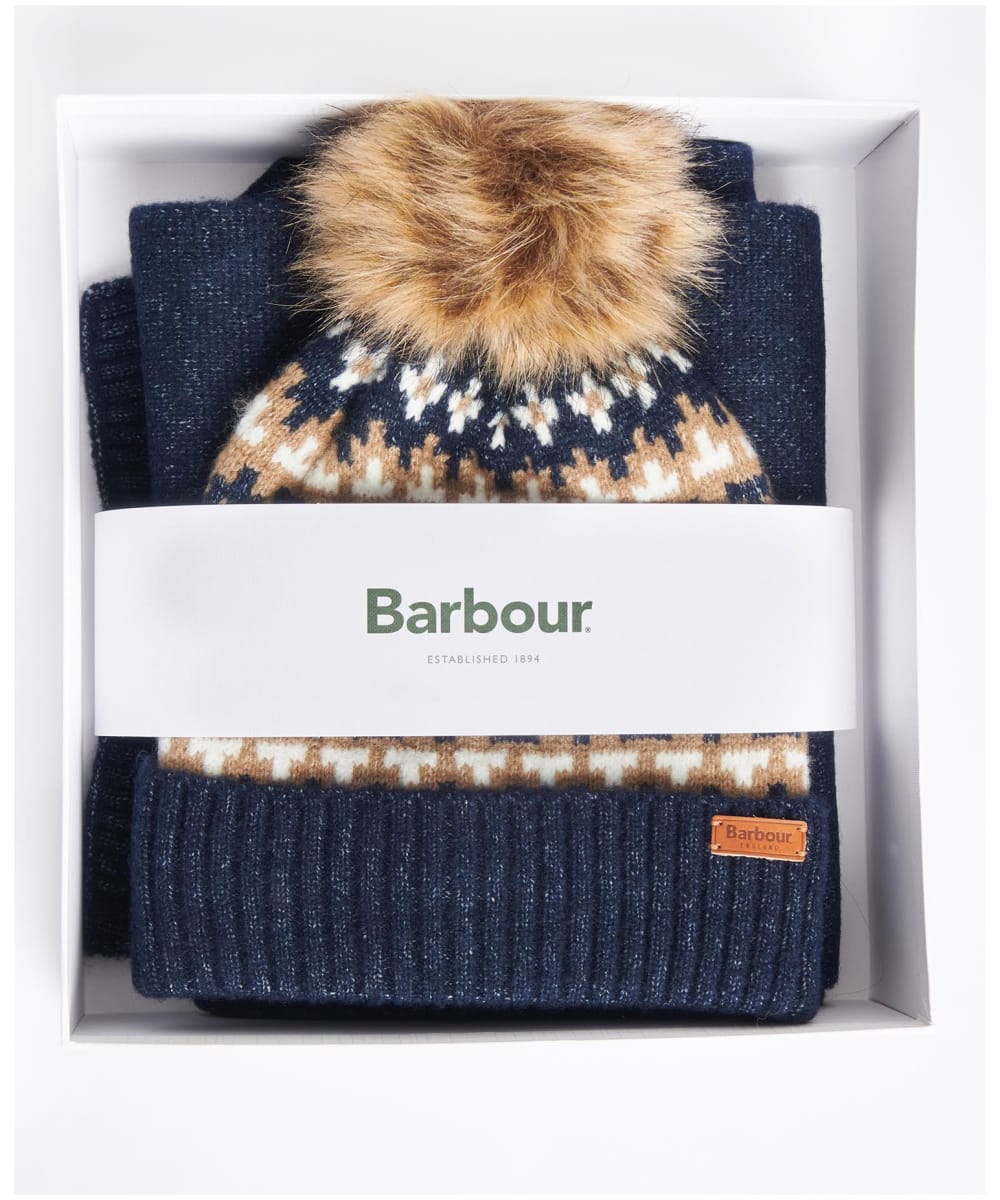 Barbour womens hat online and scarf set