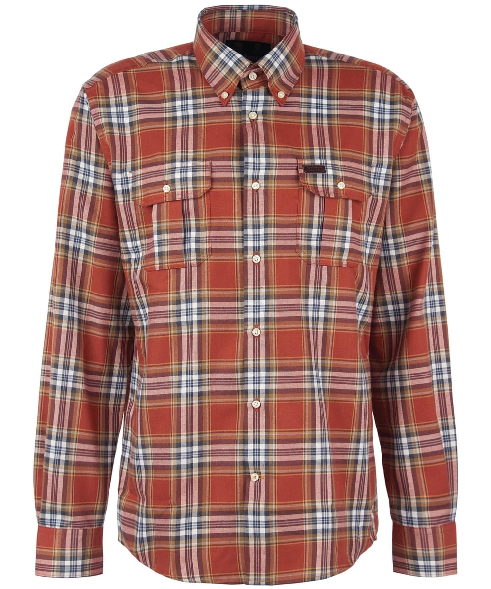 View Mens Barbour Singsby Thermo Weave Shirt Rust UK XXXL information