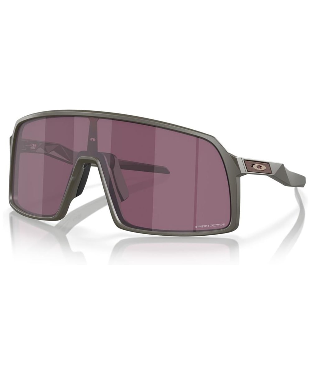 View Oakley Sutro Sunglasses Prizm Road Black Lens Matte Olive One size information
