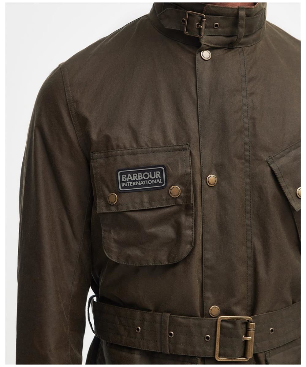 Men s Barbour International Tourer Slim International Waxed Cotton