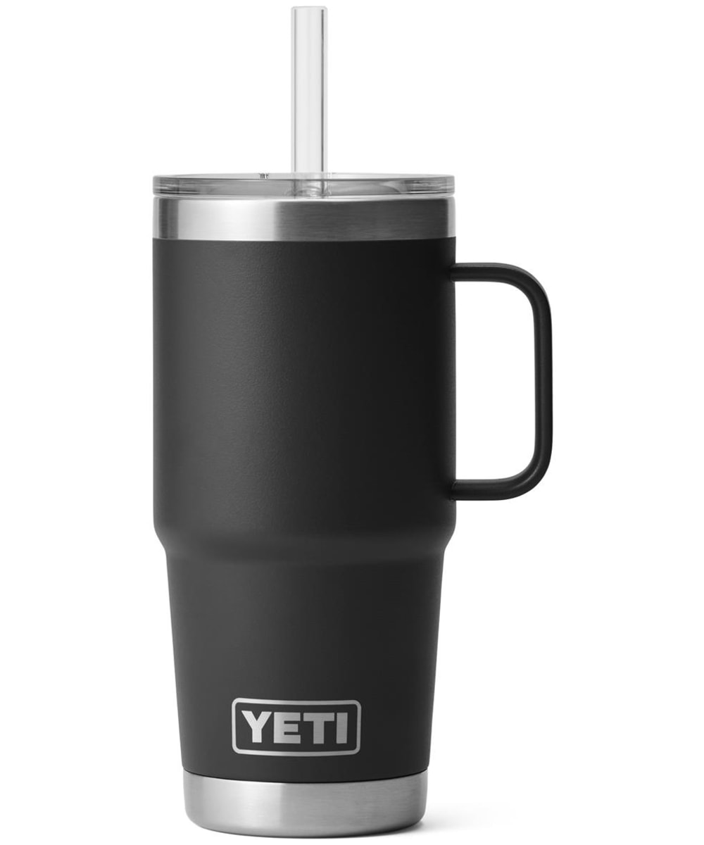 View YETI Rambler 25oz Stainless Steel Vacuum Insulated Straw Mug Black UK 710ml information