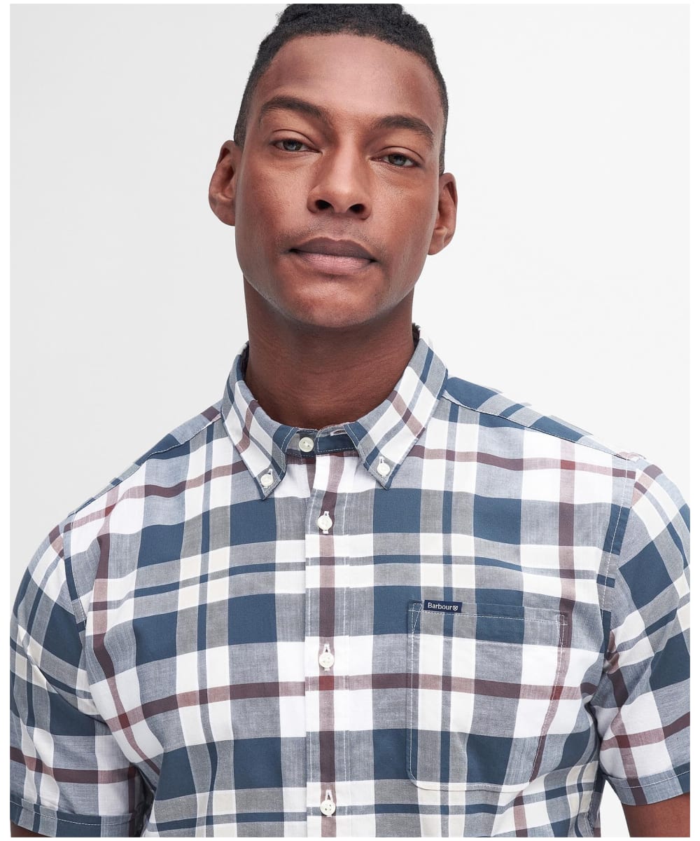 Men s Barbour Applecross Tailored Short Sleeve Checked Shirt