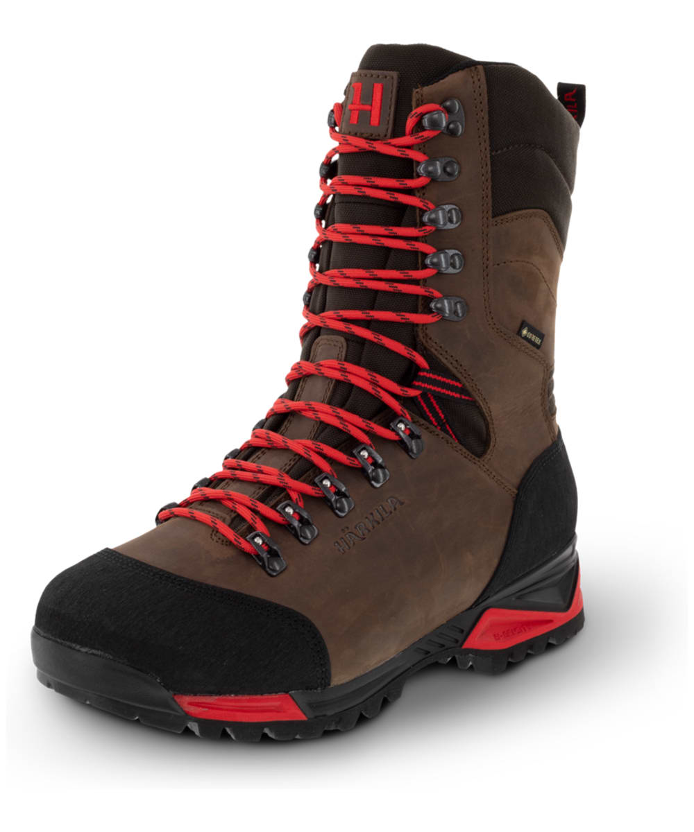 View Mens Härkila Forest Hunter Hi GoreTex Leather Boots Dark Brown UK 8 information