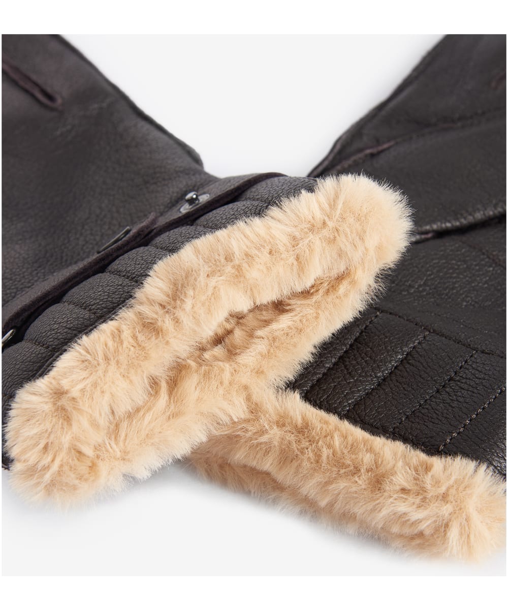 Barbour leather utility gloves top