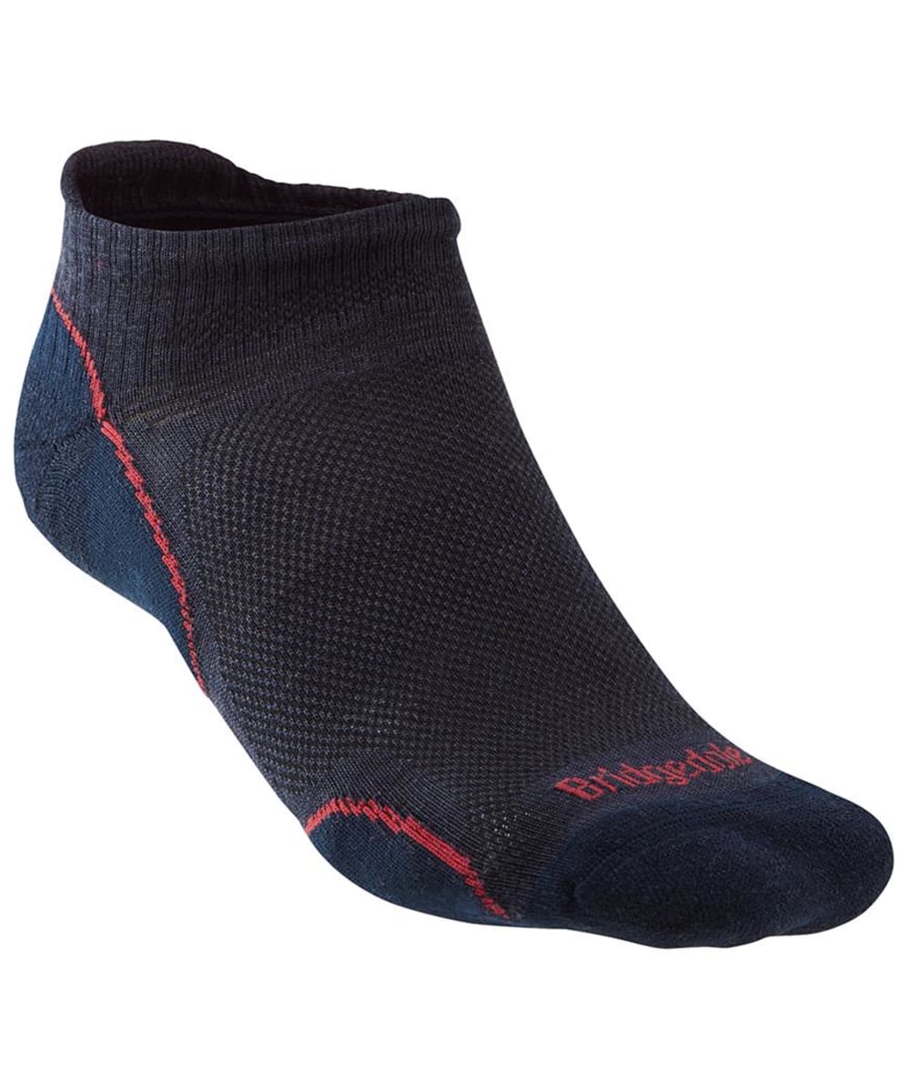 View Mens Bridgedale Hike Ultralight T2 Merino Performance Low Socks Navy Red UK 685 information