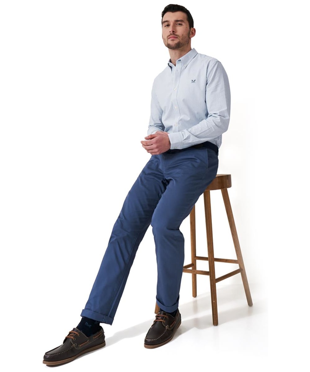 Crew Clothing Men's Slim Fit Oxford Stripe Shirt Heritage Ultramarine White main image 0