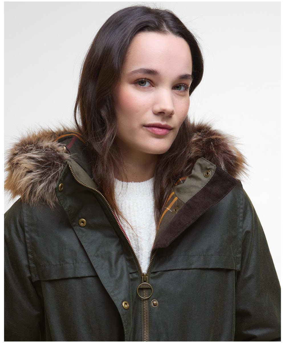 バブアー Barbour Wax Durham レディース UK：8 Barbour Womens Lula Durham Jacket- Olive- (LWZ0357OL31