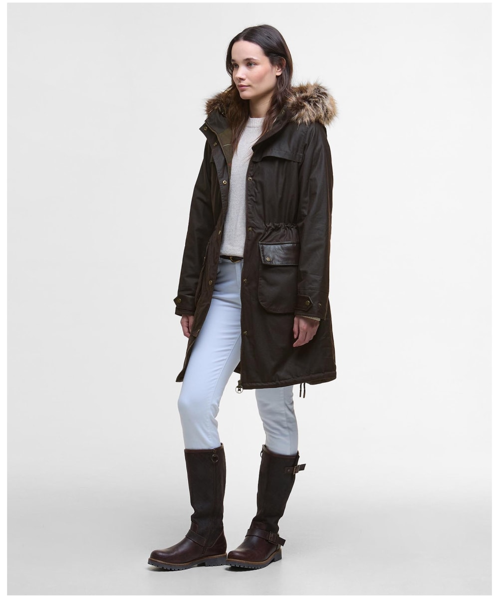 バブアー Barbour Wax Durham レディース UK：8 Women's Barbour Durham City Waxed Parka