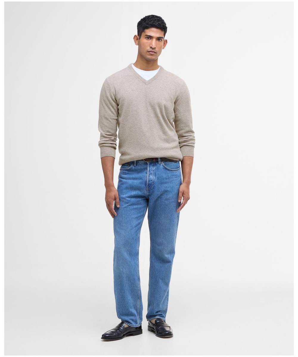 Essentials Heren lamswol V-hals vest trui (Previously Goodthreads), Oatmeal Fair Isle, X-Small
