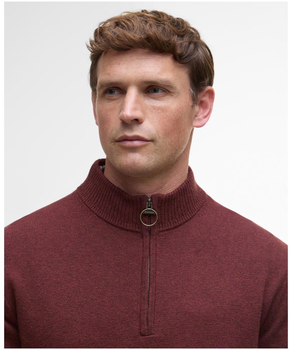Men's Slim Fit Half-Zip Knitted Jumper with Stand Collar - Stylish & Comfortable Sweater
