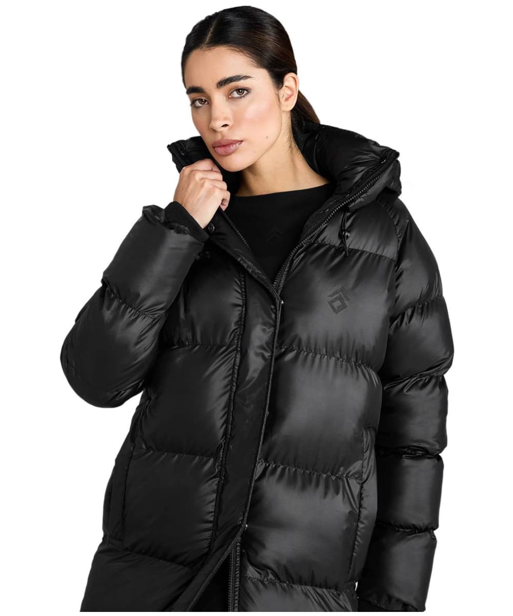Women's Aztec Diamond Heavy Quilted Long Puffer Coat
