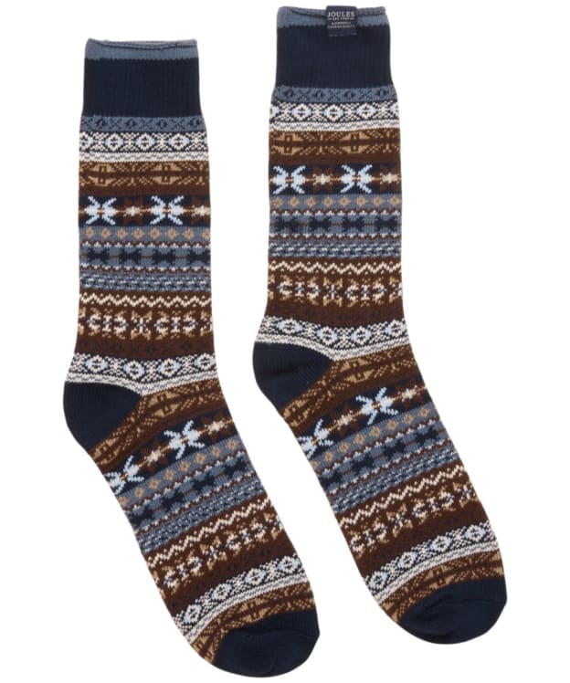 Men's Joules Alby Fair Isle Socks - Navy
