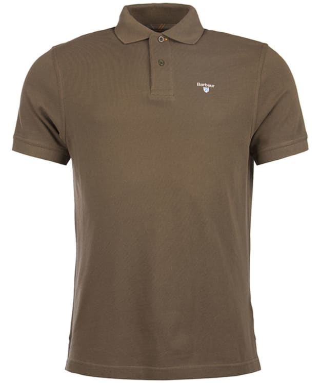 Men's Barbour Tartan Pique Polo Shirt - Dark Olive