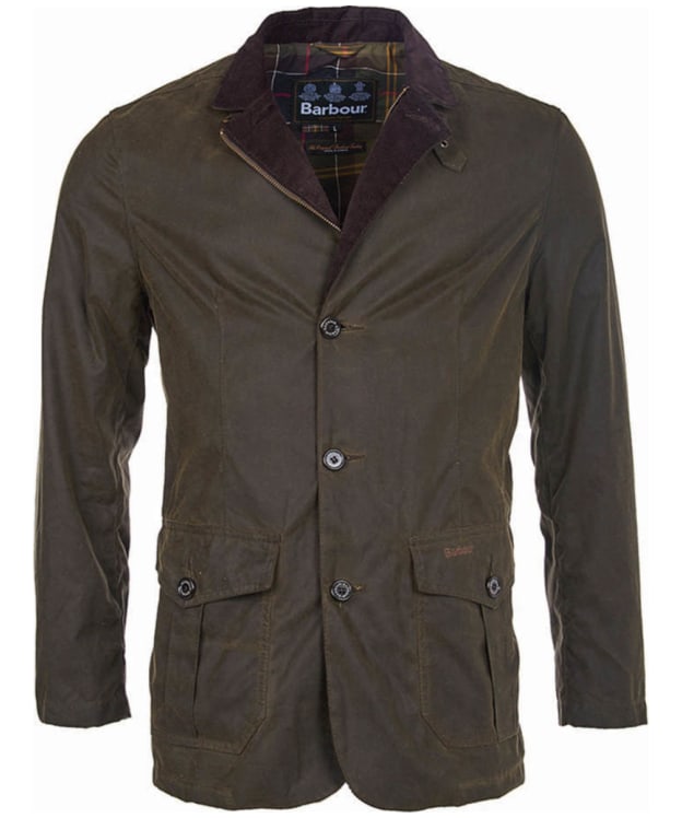 Men's Barbour Lutz Waxed Jacket - Olive