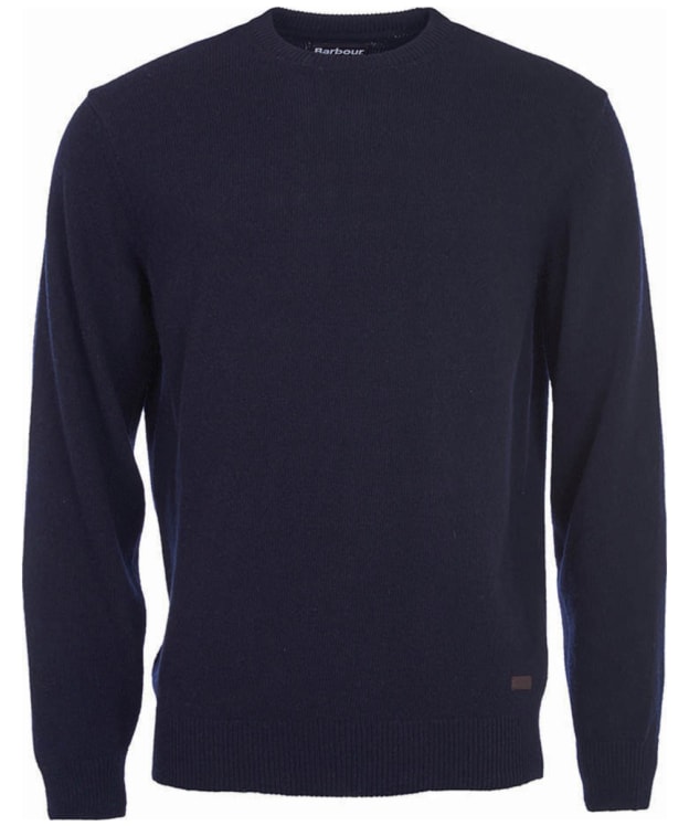Men's Barbour Patch Crew Neck Lambswool Sweater - Navy