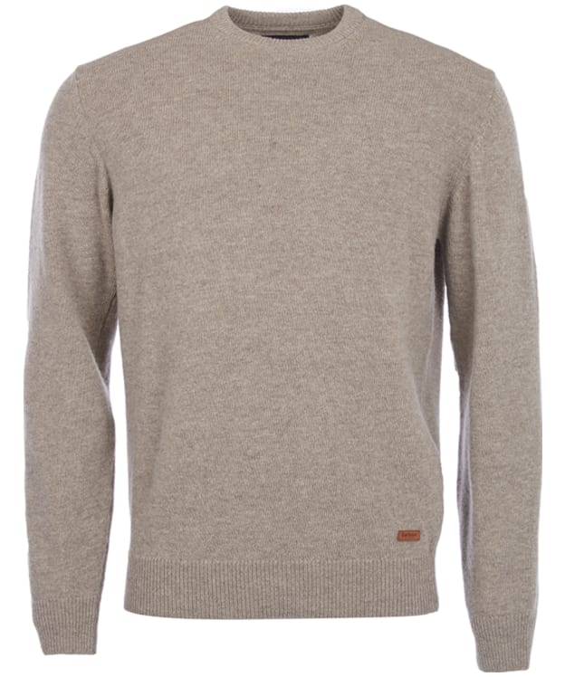 Men's Barbour Patch Crew Neck Lambswool Sweater - Stone