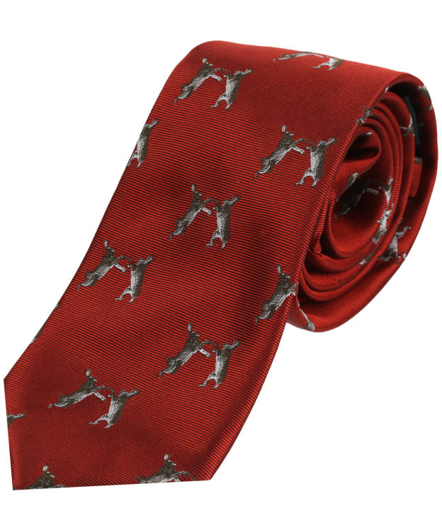 Men's Soprano Boxing Hares Silk Tie - Red