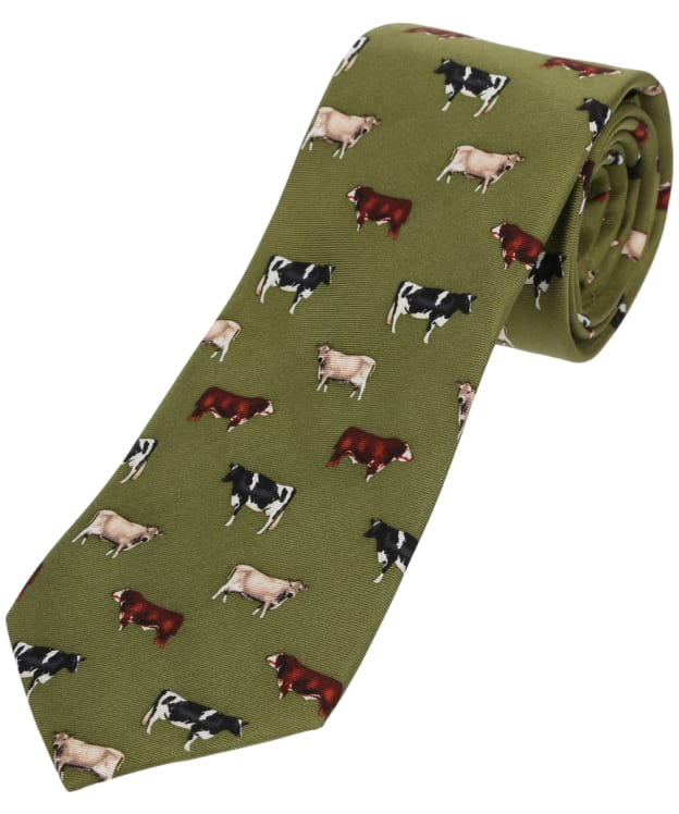 Men's Soprano Cow Breeds Silk Tie - Green