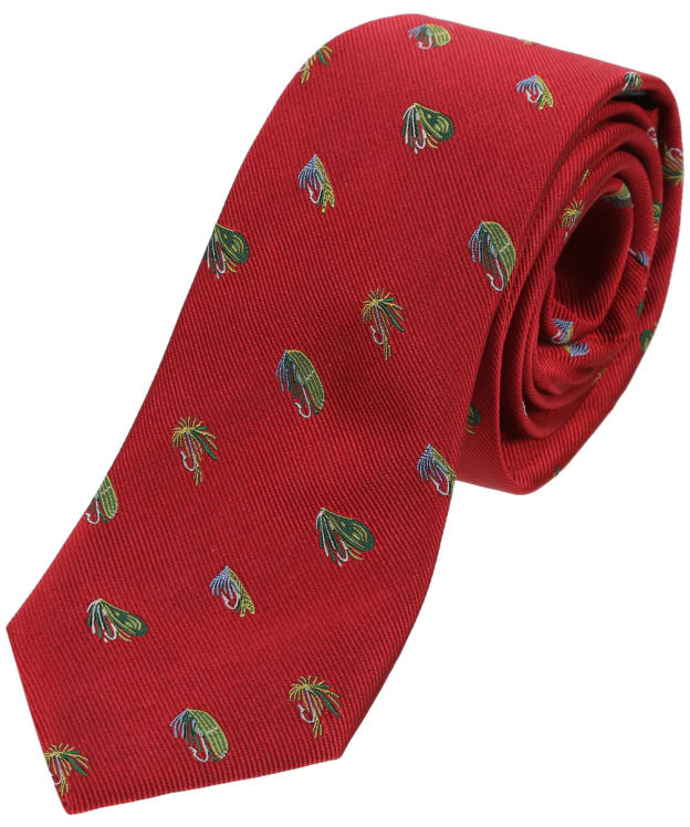 Men's Soprano Fishing Flies Silk Tie - Red
