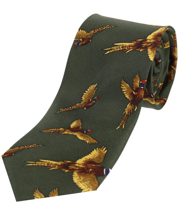 Men's Soprano Flying Pheasants Silk Tie - Green