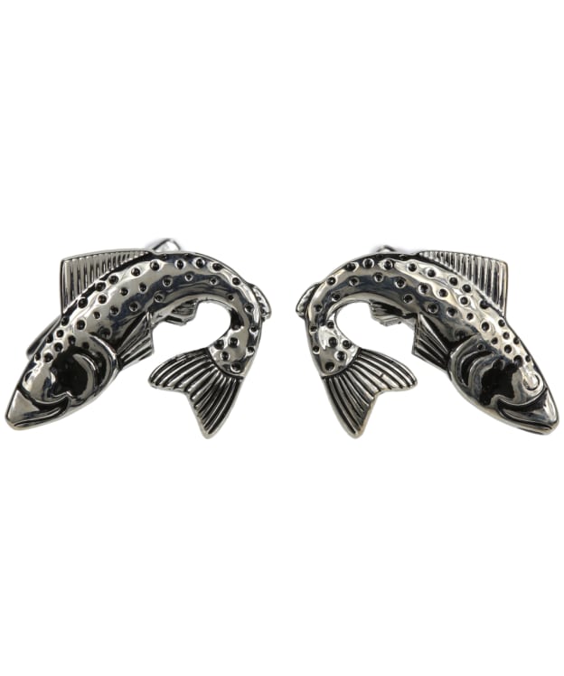 Men's Soprano Trout Silver Cufflinks - Silver