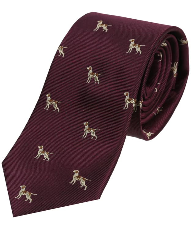 Men's Soprano Pointer Dogs Silk Tie - Wine