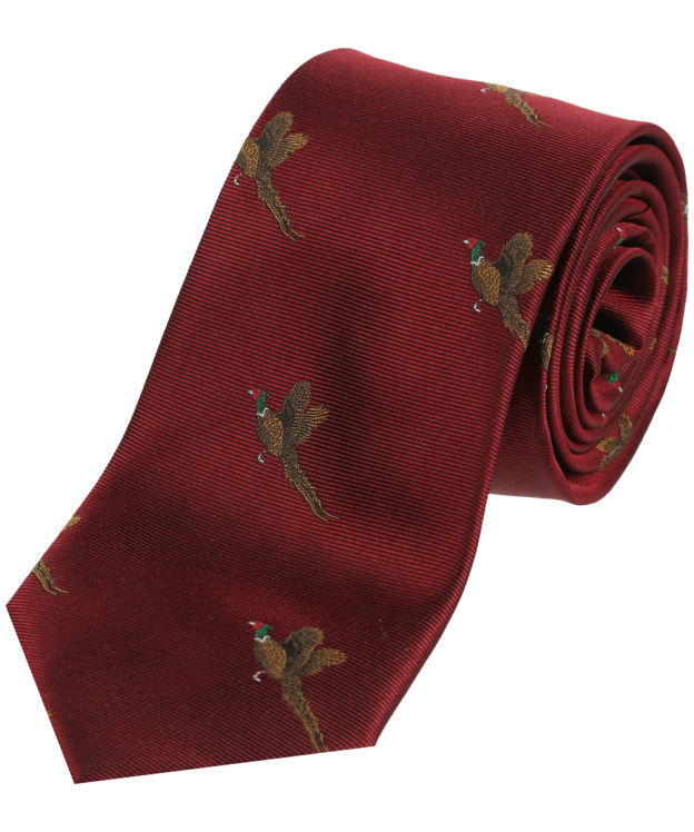 Men's Soprano Small Pheasants Silk Tie - Wine
