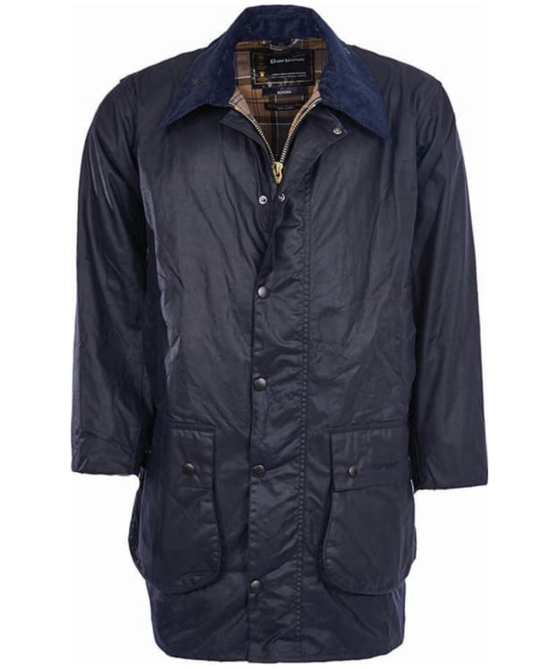 Men's Barbour Border Waxed Jacket - Navy