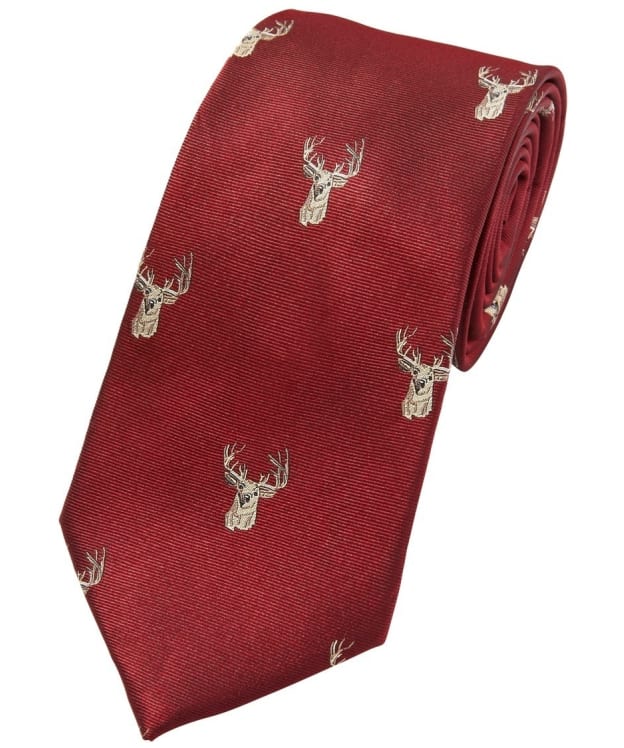 Men's Soprano Stags Head Silk Tie - Wine