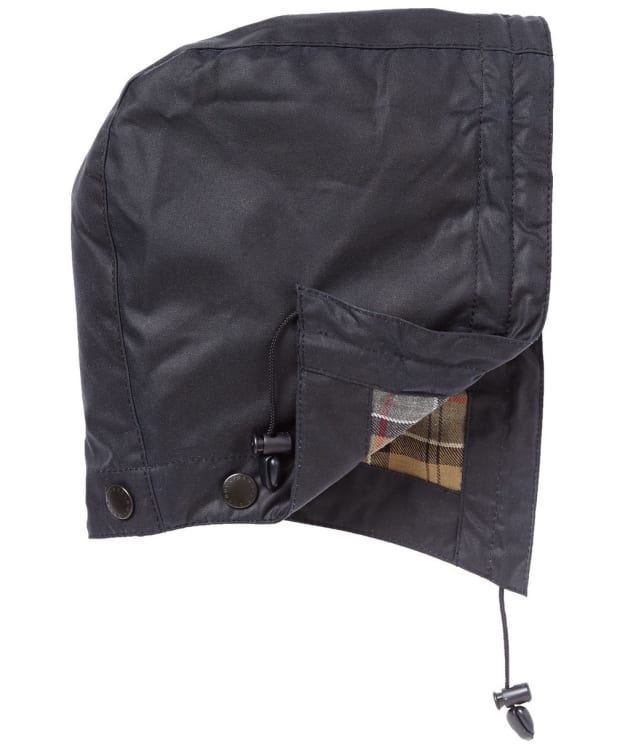Barbour Waxed Cotton Hood (Tartan Lining) - Navy