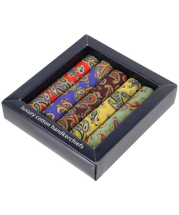 Men's Soprano 5 Colour Paisley Handkerchiefs - Multi