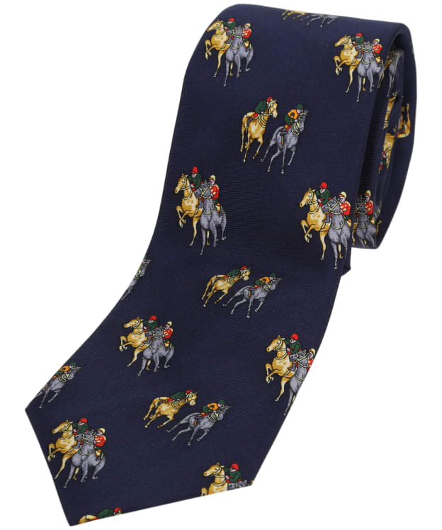 Men's Soprano Final Furlong Silk Tie - Navy