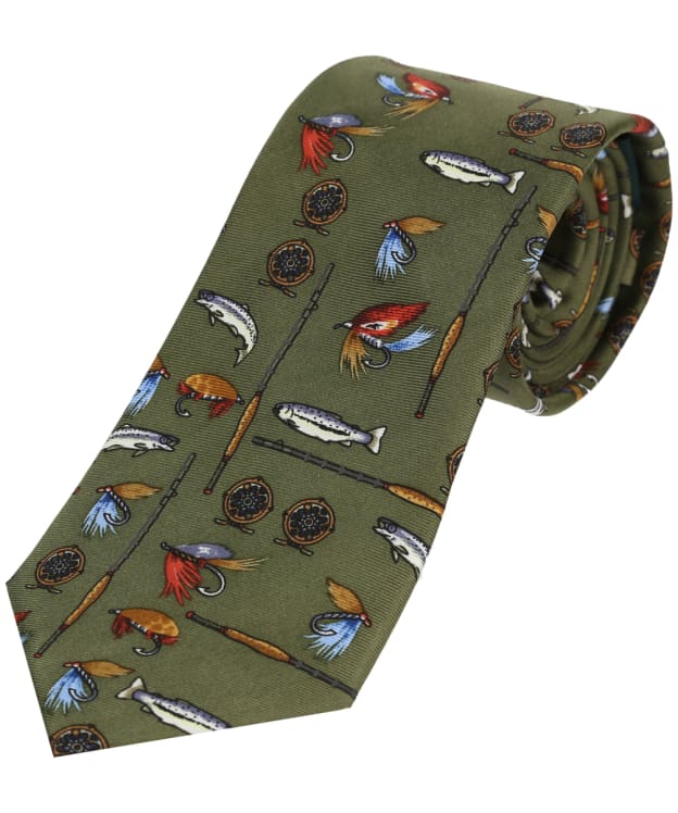 Men's Soprano Fishing Tackle Silk Tie - Country Green