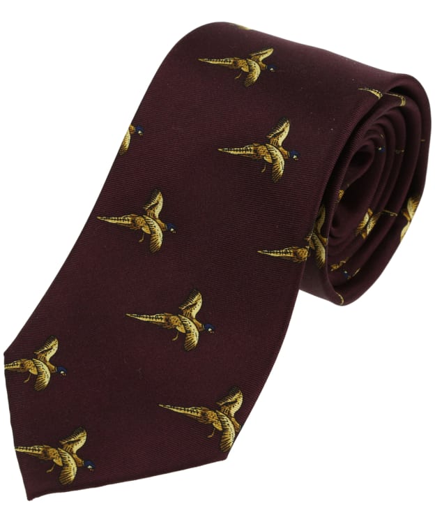 Men's Soprano Flying Pheasant Country Silk Tie - Wine