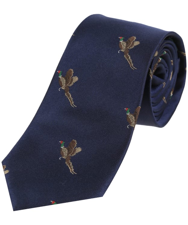 Men's Soprano Small Pheasants Silk Tie - Navy