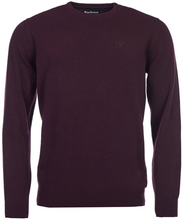Men's Barbour Essential Lambswool Crew Neck Sweater - New Dark Cordovan