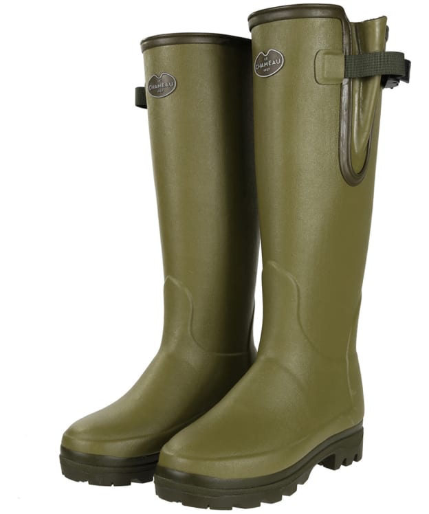 Women's Le Chameau Vierzonord Neoprene Lined Tall Wellington Boots - Green