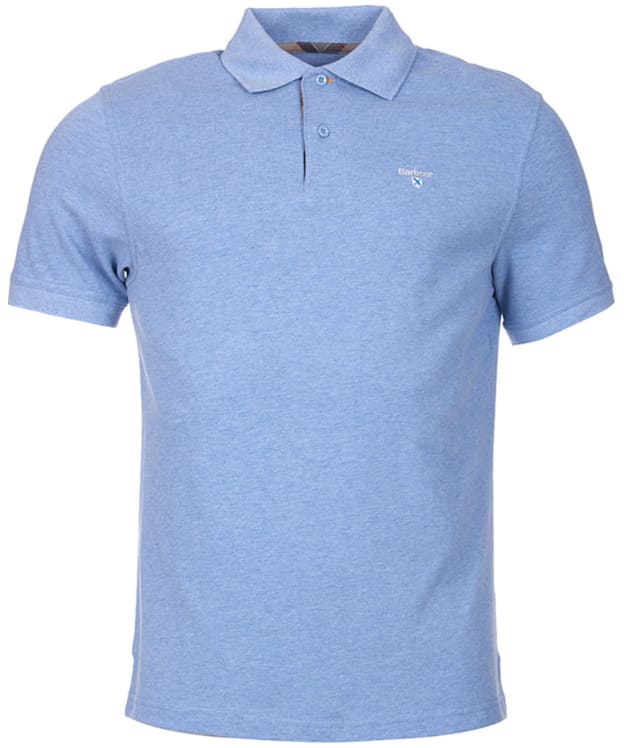 Men's Barbour Tartan Pique Polo Shirt - New Sky Marl