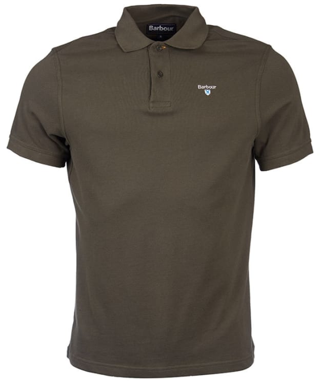 Men's Barbour Sports Polo 215G - Dark Olive