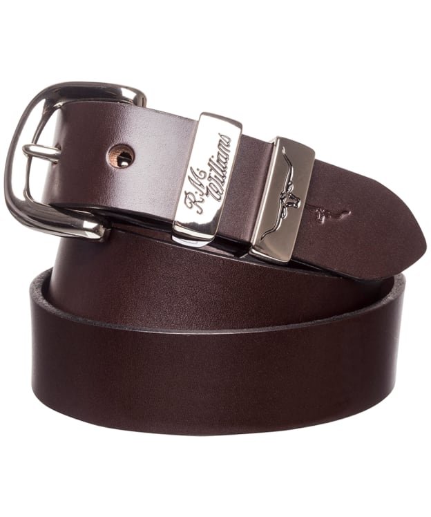 Men's R.M. Williams 1 1/4” 3 Piece Solid Hide Slim Drover Belt - Chestnut